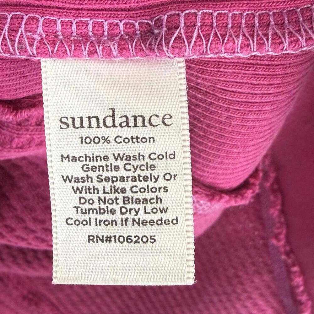 Sundance Pink Raw Seam Waffle Knit Thermal Long Sleeve Tunic Top - Size - Large - Picture 4 of 6